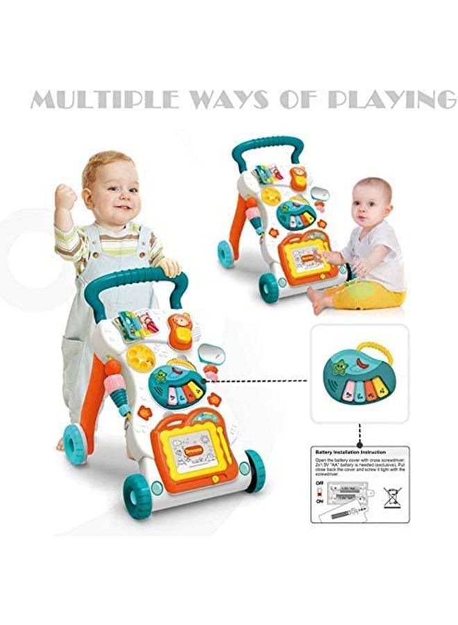 BAYBEE 2 In 1 Baby Activity Walker For Kids Baby Push Walker For Baby With Speed Adjustable Wheel Writing Board Piano Rattles Rotating Baby Toys Activity Kids Walker For Baby Boys Girls 6 To 24 Months - Image 2
