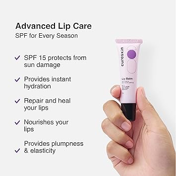 Cureskin Lip Balm with SPF 15 Amino Acids Shea Butter and Vitamin E Lip Care SPF Lip Balm for Women and Men Lip Lightening Balm for Dark Lips Lip Balm for Dark Lips to Lighten - Image 3