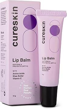Cureskin Lip Balm with SPF 15 Amino Acids Shea Butter and Vitamin E Lip Care SPF Lip Balm for Women and Men Lip Lightening Balm for Dark Lips Lip Balm for Dark Lips to Lighten - Image 1