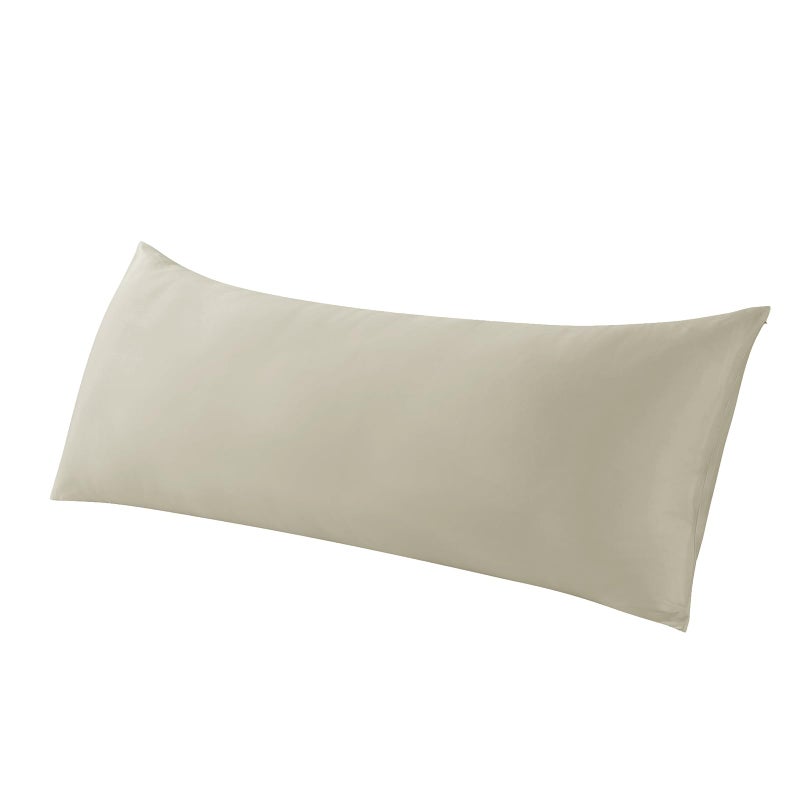 WhatsBedding Body Pillow Cover Cooling Fabric Long Pillowcase Breathable SkinFriendly Zipper Closure Khaki 20x54 inch