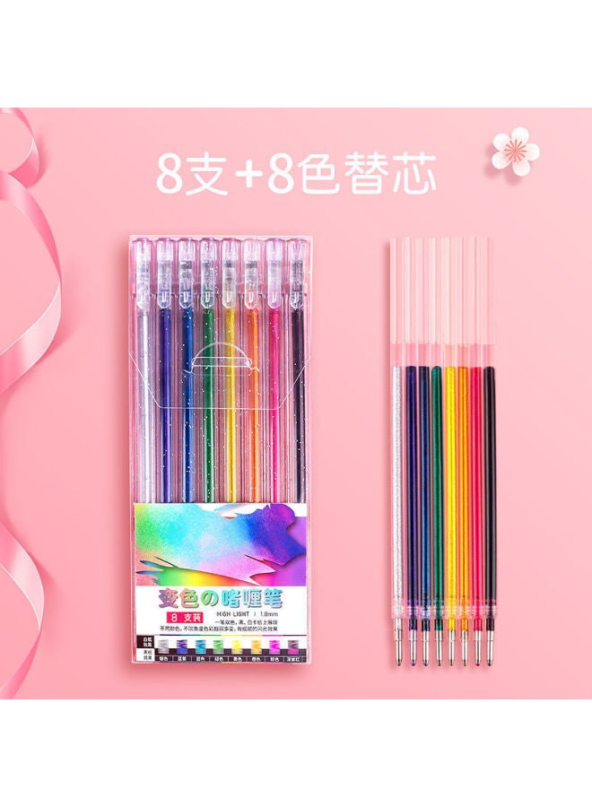 بي سي أقلام جيل متألقة مع وميض واهتزاز - مجموعة أقلام تظليل وكتابة ملونة - 18 لونًا - Image 1