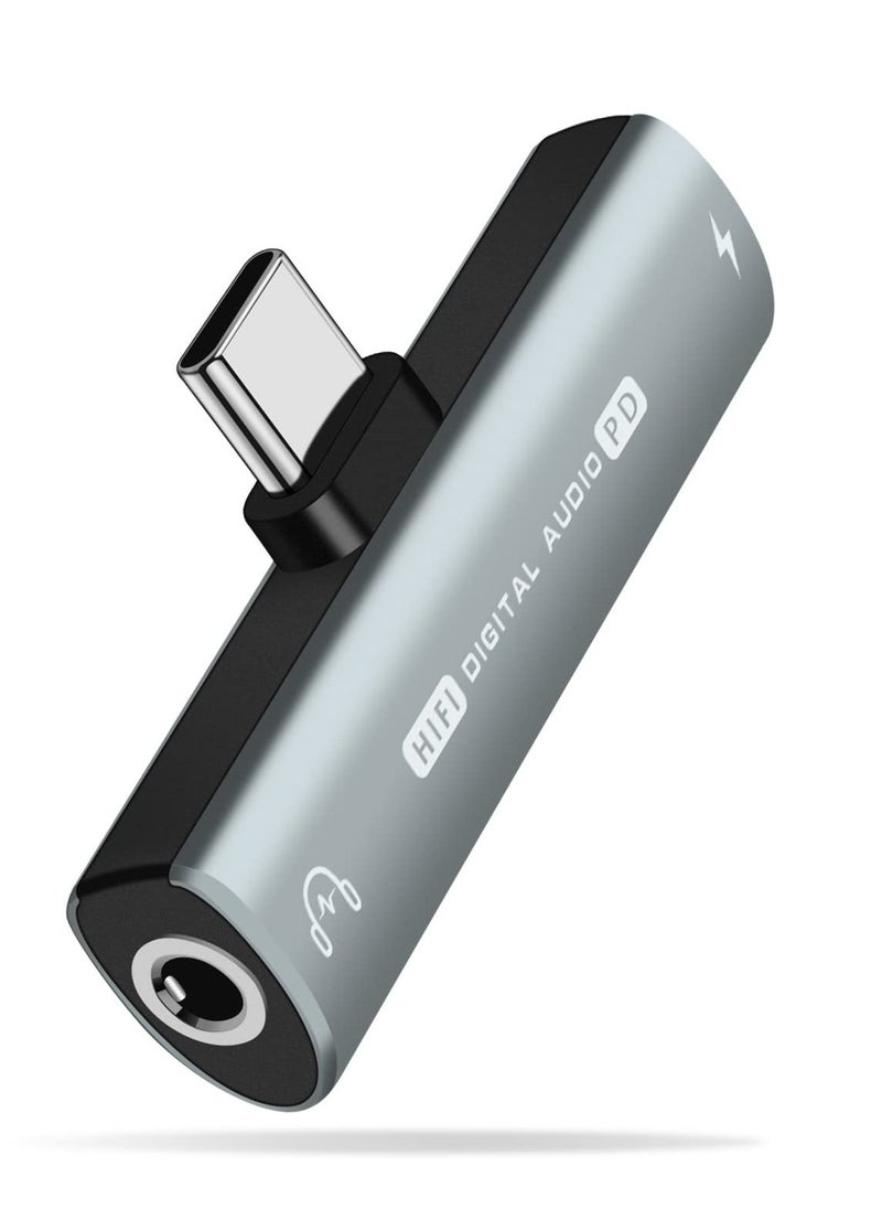 Anmi - USB C to 3.5mm Audio Headphone Adapter and Charger, 2 in 1 USB C Headphone Jack HiFi DAC with 27W Fast Charging Dongle Adapter Compatible with Galaxy S23 Ultra/S22+/A53/Note 20, Pixel 7/7Pro/6/6Pro/5 - Image 1