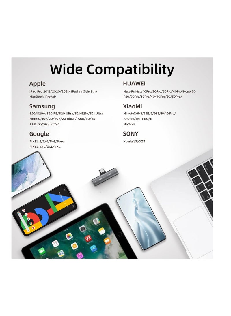 Anmi - USB C to 3.5mm Audio Headphone Adapter and Charger, 2 in 1 USB C Headphone Jack HiFi DAC with 27W Fast Charging Dongle Adapter Compatible with Galaxy S23 Ultra/S22+/A53/Note 20, Pixel 7/7Pro/6/6Pro/5 - Image 1