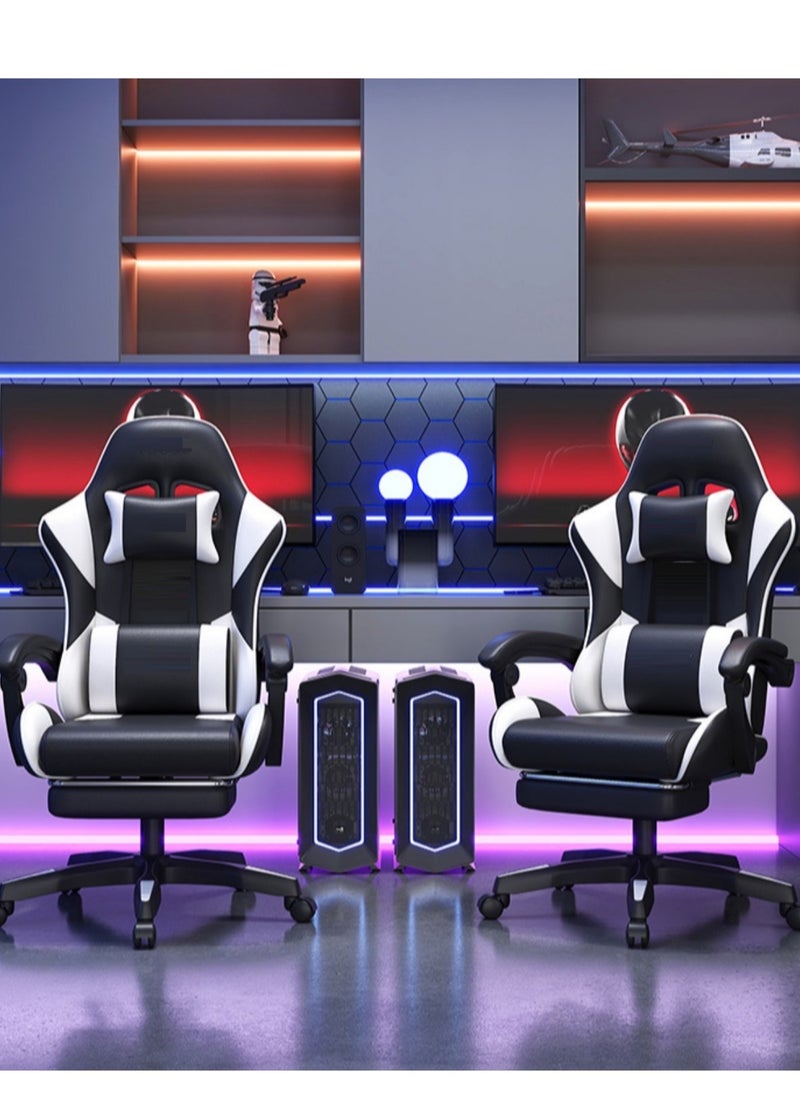PENG GENERAL - Gaming Chair with Footrest, Racing Gaming Chair, Computer Gamer Chair Ergonomic Game Chair with Adjustable Headrest and Lumbar Support - Image 1