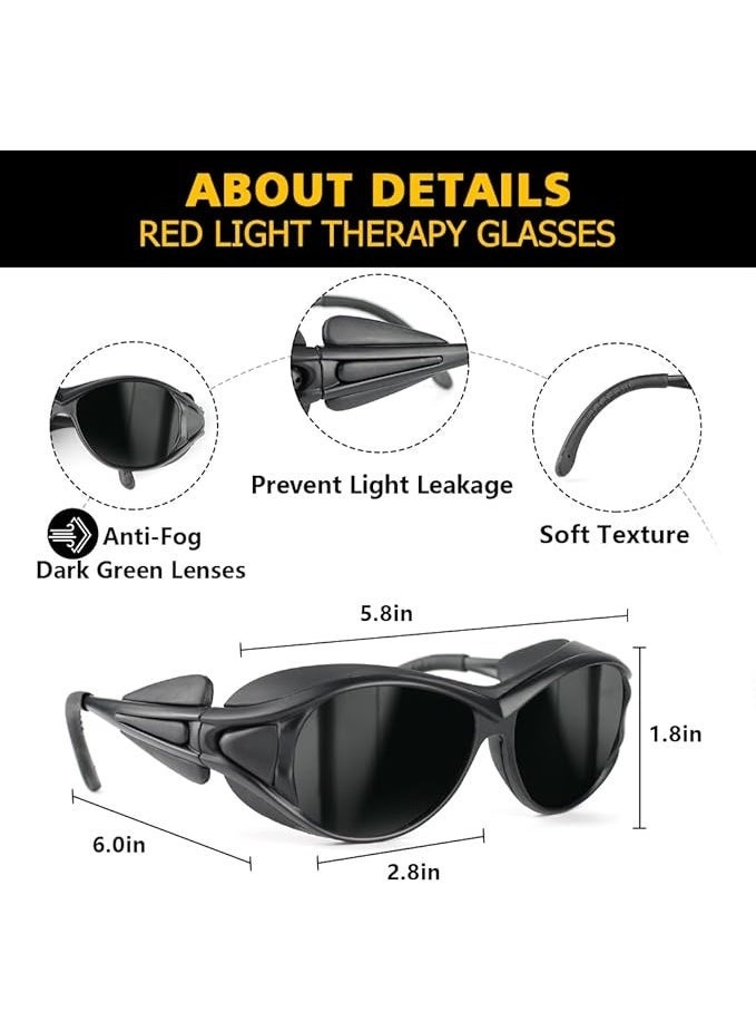 Multi-Functional Eye Protection Goggles, UV Red Light Infrared Blocking Safety Glasses, Lightweight Polycarbonate Glasses for Tanning Red Light Therapy Laser Beauty Treatment - Image 3