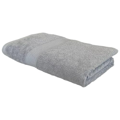 PatPug 100% Indian Ultra Soft Cotton 500 GSM Highly Absorbent, Fade Resistant, Quick Drying Large Bath Towel (Silver Grey) - Image 1