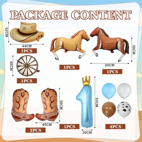 LaRandom 12 Pcs Cowboy 1st Birthday Party Decoration My First Rodeo Party Supplies Western 1st Bday Balloon for Cowboy Photo Backdrop Decorations - Image 5