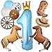 LaRandom 12 Pcs Cowboy 1st Birthday Party Decoration My First Rodeo Party Supplies Western 1st Bday Balloon for Cowboy Photo Backdrop Decorations - Image 2