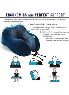 Garlo Travel Pillow Memory Foam Neck Pillow, Comfortable & Breathable Cover, U Shape Head Pillow with Portable Storage Bag, Sleep Mask and Earplugs for Airplane, Car, Train, Bus and Home Use  - Image 2