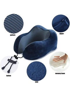 Garlo Travel Pillow Memory Foam Neck Pillow, Comfortable & Breathable Cover, U Shape Head Pillow with Portable Storage Bag, Sleep Mask and Earplugs for Airplane, Car, Train, Bus and Home Use  - Image 3
