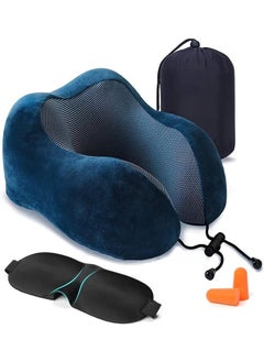 Garlo Travel Pillow Memory Foam Neck Pillow, Comfortable & Breathable Cover, U Shape Head Pillow with Portable Storage Bag, Sleep Mask and Earplugs for Airplane, Car, Train, Bus and Home Use  - Image 1