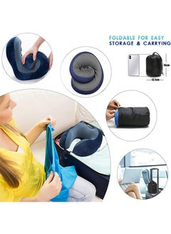 Garlo Travel Pillow Memory Foam Neck Pillow, Comfortable & Breathable Cover, U Shape Head Pillow with Portable Storage Bag, Sleep Mask and Earplugs for Airplane, Car, Train, Bus and Home Use  - Image 5