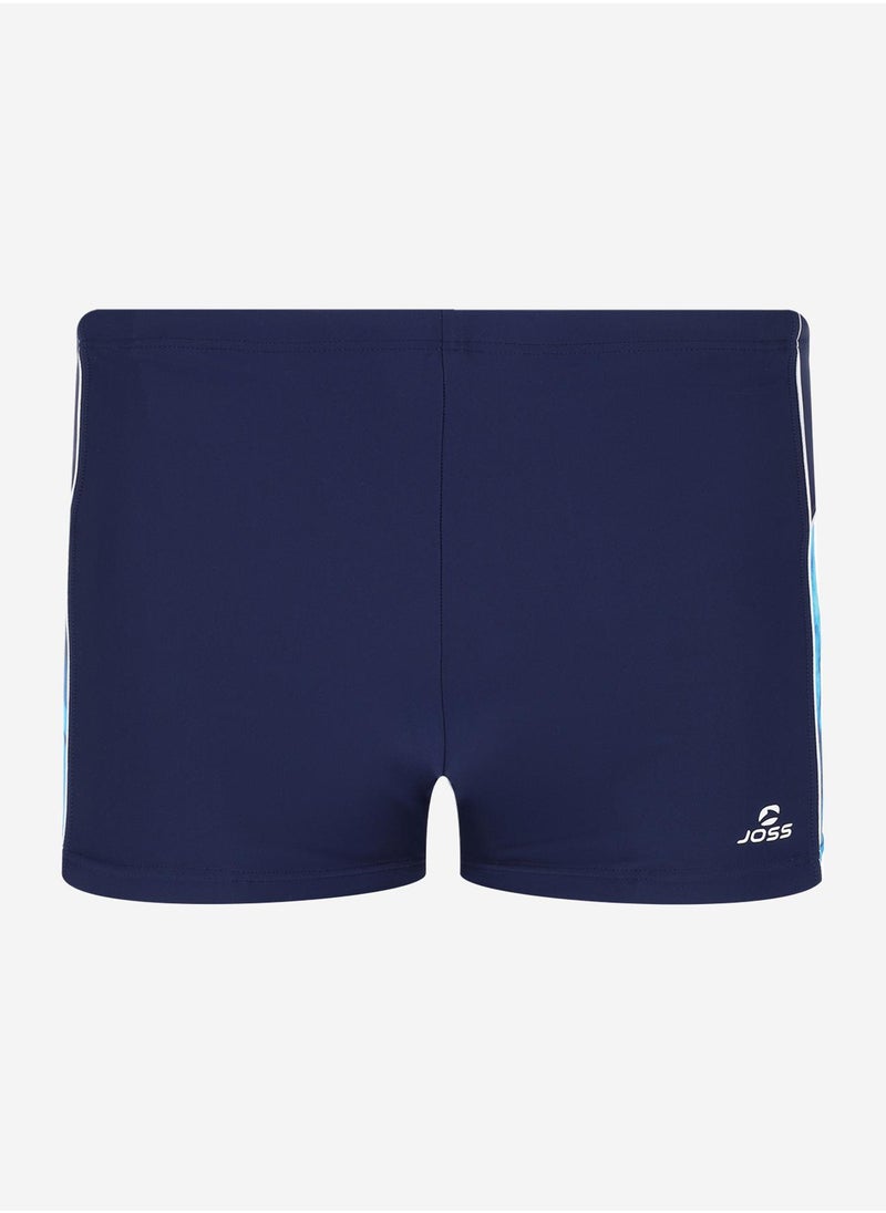 Joss Joss Men's Swimming Trunks Blue/White with Printed Inserts – Creora Highclo Fibers, Chlorine-Resistant, Adjustable Waistband for Perfect Fit  - Image 5