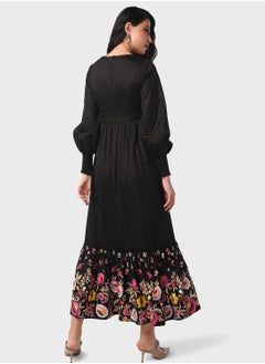 Threadz by Ajooni Embroidered Hem Waist Cutout Dress  - Image 2