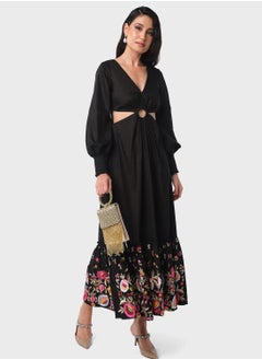 Threadz by Ajooni Embroidered Hem Waist Cutout Dress  - Image 4