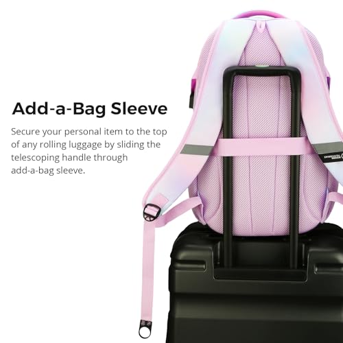 Swissdigital Laptop Backpack with USB Charging Port, Travel Backpack Fits 15.6 inches Computer, 31L Backpack for Women, Pink Purple | SD803-104 - Image 5