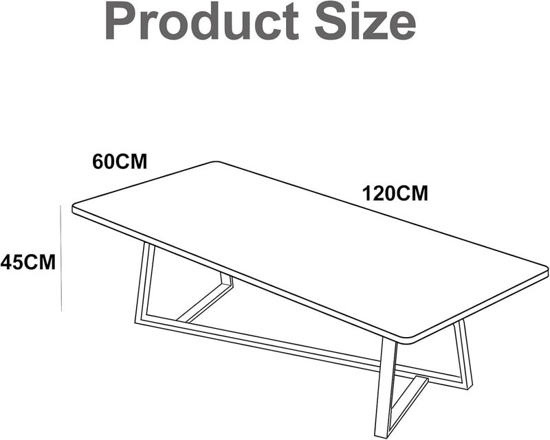 HI-FINE Coffee Table,Modern Coffee Tables with Metal Leg, Center Table for Living Room (Rectangle Coffee Table - Black Marbling) - Image 2