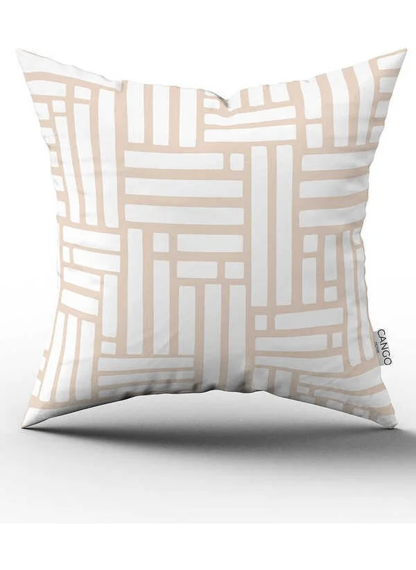 Cango Home Double Sided Cream White Bohemian Scandinavian Geometric Patterned Digital Printed Throw Pillow Cover CGH1208