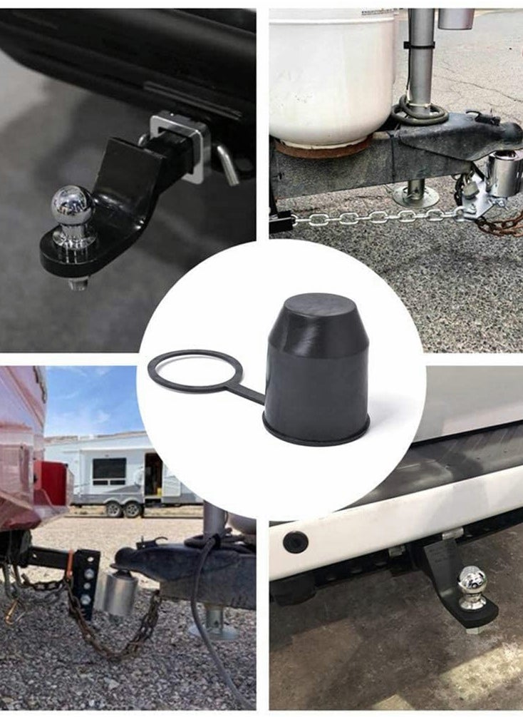 SYOSI Hitch Ball Cover, Towball Cap with Hook Towball Waterproof Protector Cap 2" Soft PVC Material Drawbar Exterior Accessories for Caravan  - Image 2