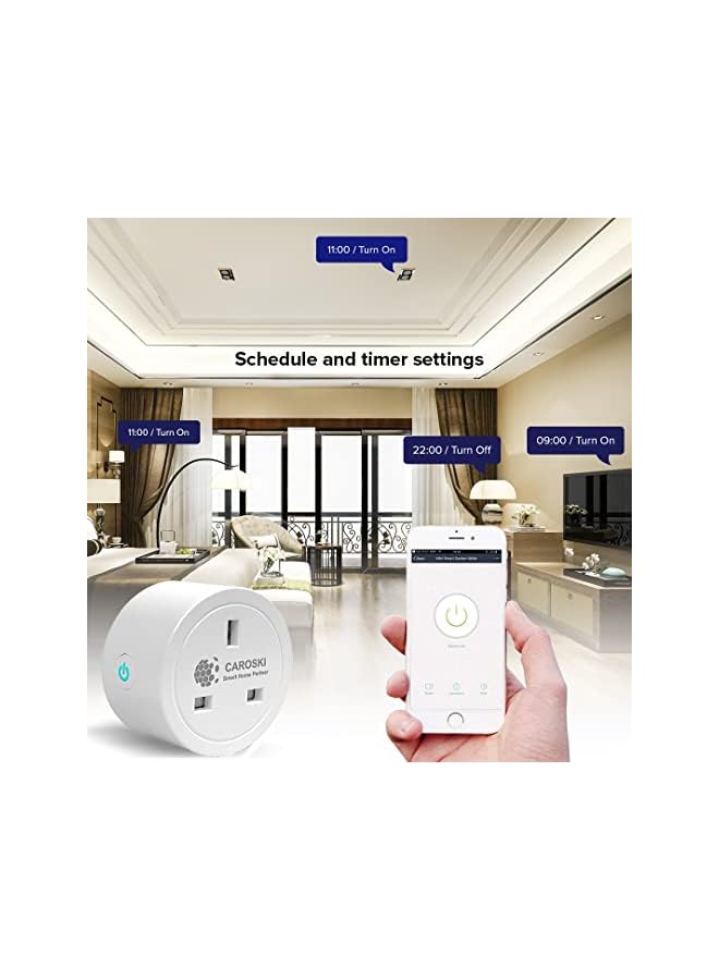 CAROSKI CAROSKI- Wifi Smart Plug, 16A Energy Monitoring Smart Plug Socket for Smart Home, Compatible with Alexa, Google Assistant comes with Remote and Voice control, with 1 year warranty (pack of 1)  - Image 4