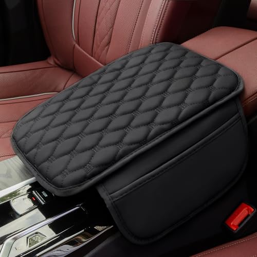 BDFHYK Einesin Universal Center Console Cover with Leather Side Pockets for Car Middle Console Cover Lid for Truck Auto SUV Interior Accessories Prevent Scratching - Image 1