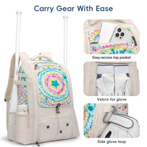 KAVIGOR Baseball Bag for Youth | Softball Backpack 50L Large Capacity with Shoe Compartment and 4 Bat Holders | Nova Flare Series - Image 4