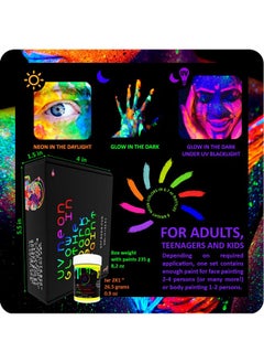 Neon Body And Face Paint Glowing In The Dark Phosphorus And Blacklight Reactive Under Uv Flashlight 8 Non Toxic Fluorescent - pzsku/ZAB9741273AE96A9EAB81Z/45/_/1694503764/f98d5d36-6bc8-4b1a-bd18-4cafb913b7a1