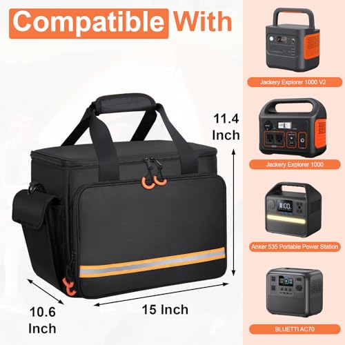 Wigojoy Portable Station Bag Compatible with Jackery Explorer 1000 V2/1000,with Plenty of Room for Accessories, Waterproof and Non-slip Bottom, and Abrasion-resistant Nylon Fabric - Image 2