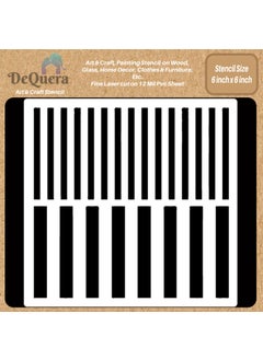DeQuera Line Stencils for on Canvas Stripes Stencil Geometric Stencils for Wall Geometric Pattern Stencil for Wall Pattern Stencils for Fabric Size 6 x 6 Inch DQL1242
