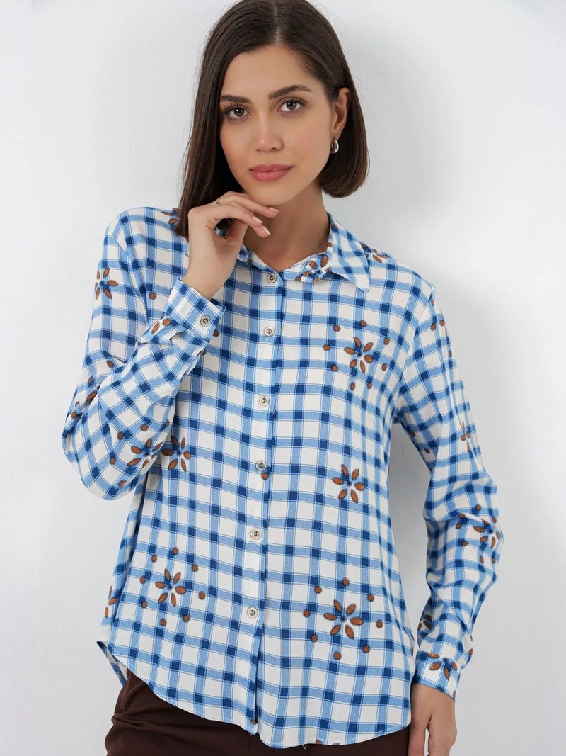 BIG DART BDART Plaid Button-up Shirt with Shirt Collar - Image 3