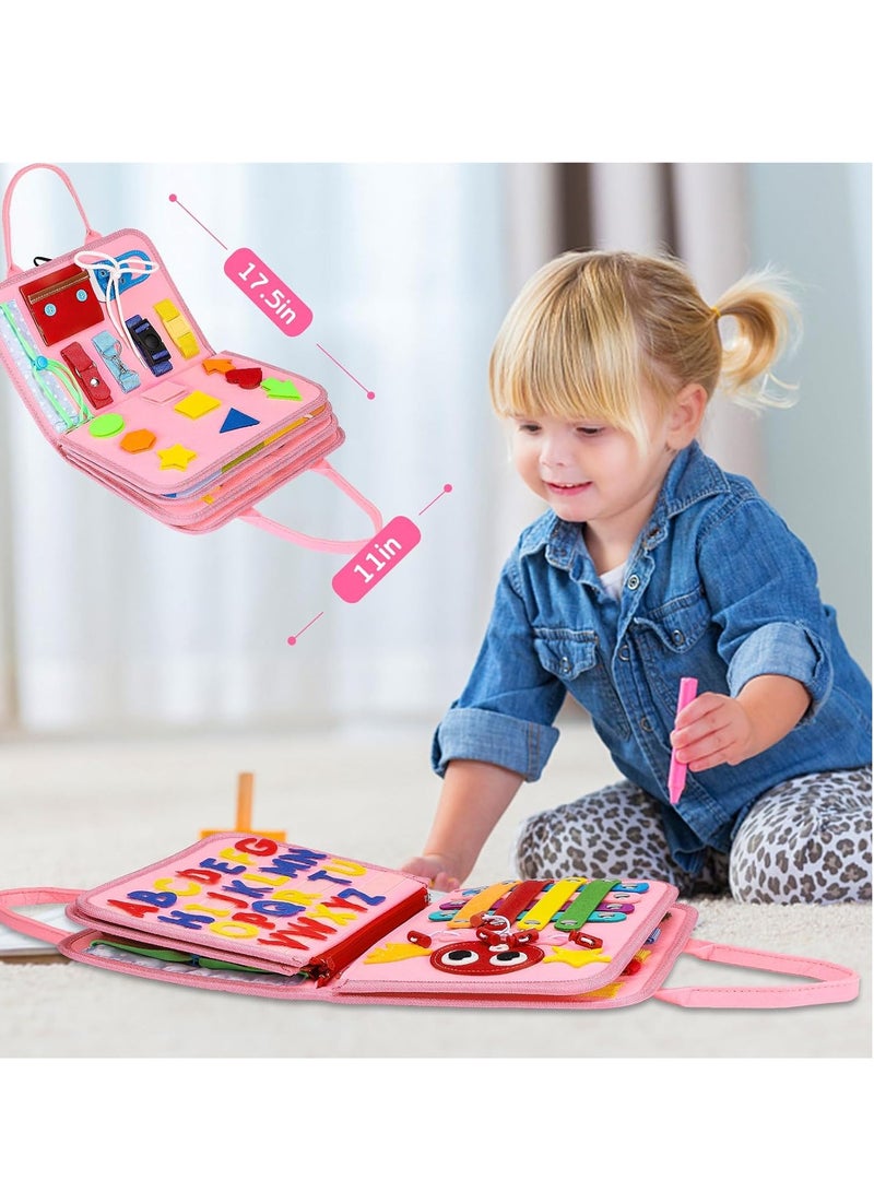 general Busy Board for Toddlers, Old, Travel Toys Gifts for Girls, Sensory Board, Educational Learning Activities Fine Motor Skills Toys for Airplane Car - Image 5