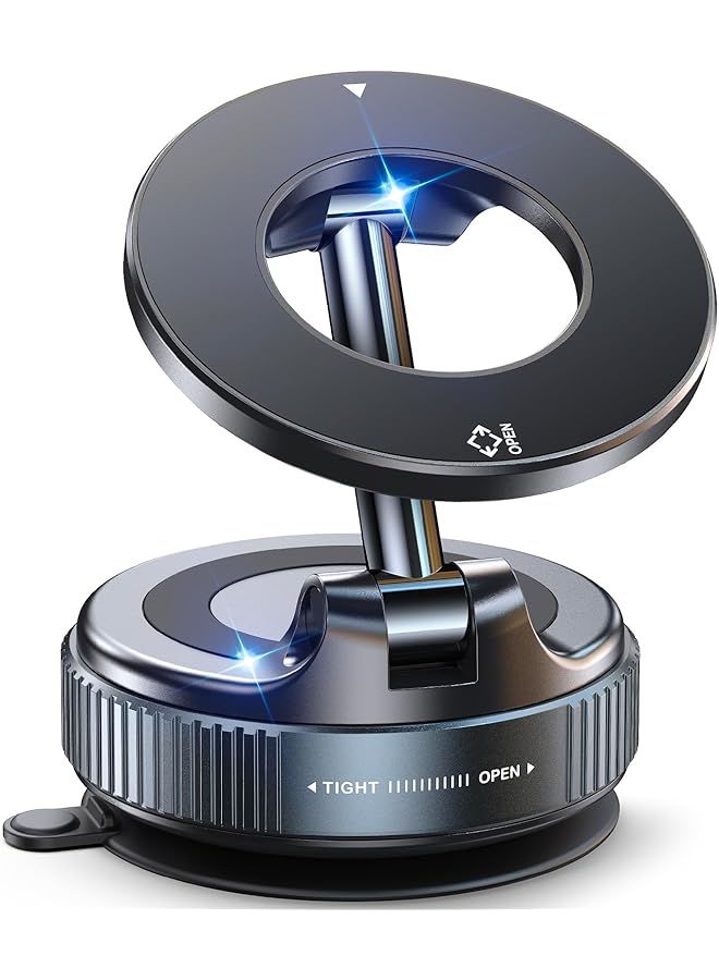 S-TOP Magnetic Suction Cup Phone Mount for Magsafe, 360° Adjustable Magnetic Car Phone Holder, Pocket Size Foldable Car Mount, Cell Phone Holders for Your Car for iPhone 17 16 15 14 13 12 Series - Image 1