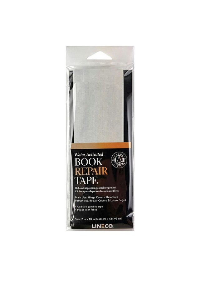 Lineco Water-Activated Book Repair Tape, Use For Hinge Covers, Repair Pamphlets, Covers And Paper Pages. Non-Yellowing, Neutral Ph, 2 In X 48 Inch  - Image 1