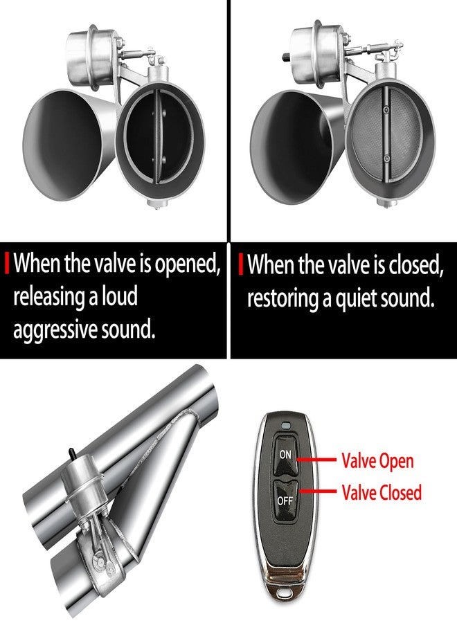 Peastorm Valvetronic Exhaust Cutout 2.5 Inch with Elbow Muffler System Exhaust Valve Kit (1 Control Box, 1 Valve) - Image 2