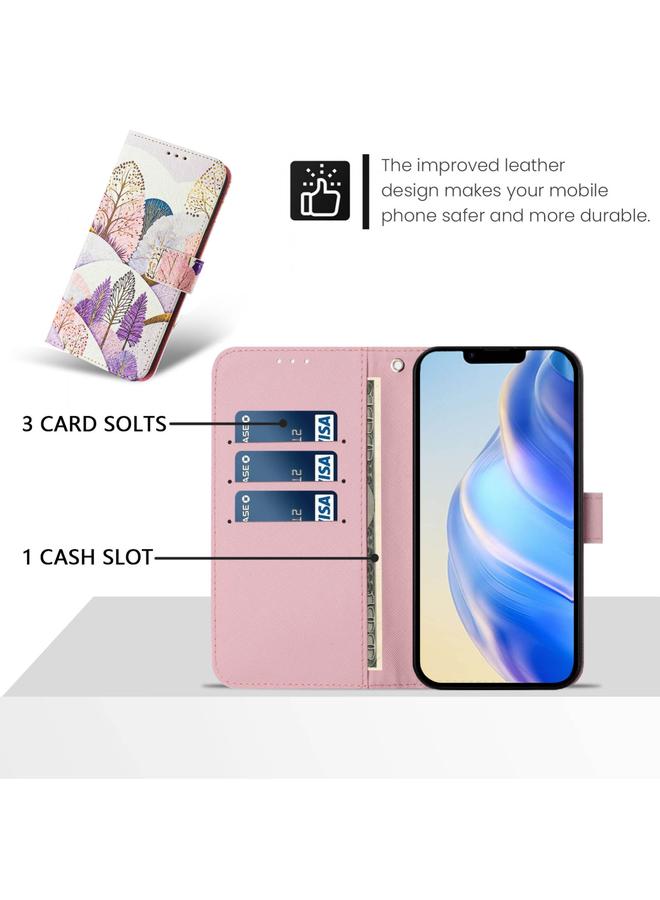 اس-توب جراب هاتف جلدي بنمط رسم فني ملون لهاتف iPhone 15 - Image 4