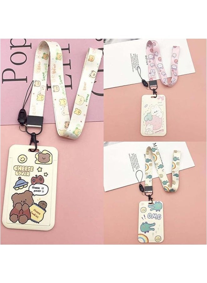GIFT 3 PCS Waterproof ID Card Badge Holder Case, ID Badge Holder with Lanyard, Durable Retractable Lanyards for ID Badges, Slide ID Card Holder,Cute Lanyard ID Holder  - Image 5