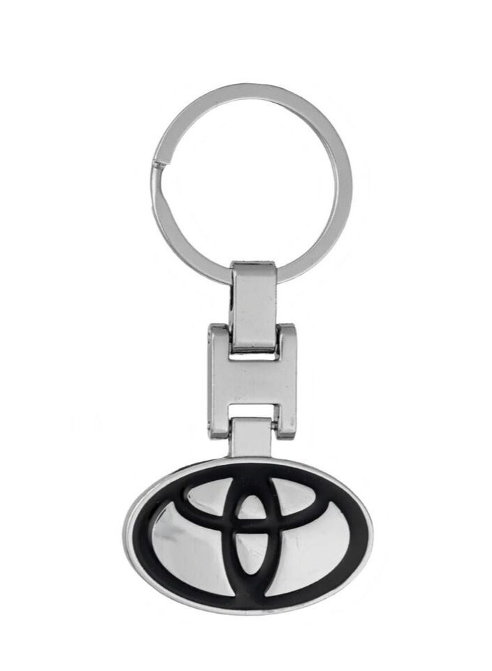 سلسلة مفاتيح معدنية بشعار سيارة تويوتا من الفولاذ المقاوم للصدأ