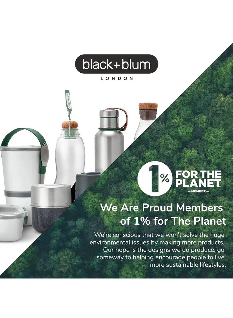 Black and Blum Lunch Pot Glass Stainless Steel Slate Large Slate/Silver 12x9.50cm