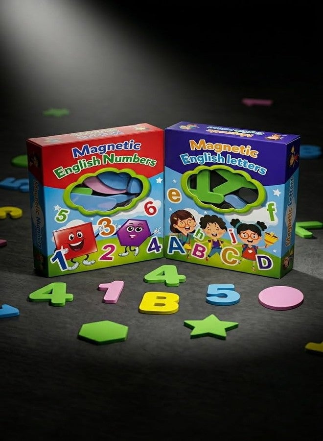 YIXT English Letters andNumbers, Shapes for Kids Learning Toy | Colorful EVA Foam Magnetic Puzzle Set for Whiteboard & Fridge(Pack of 2) - Image 3