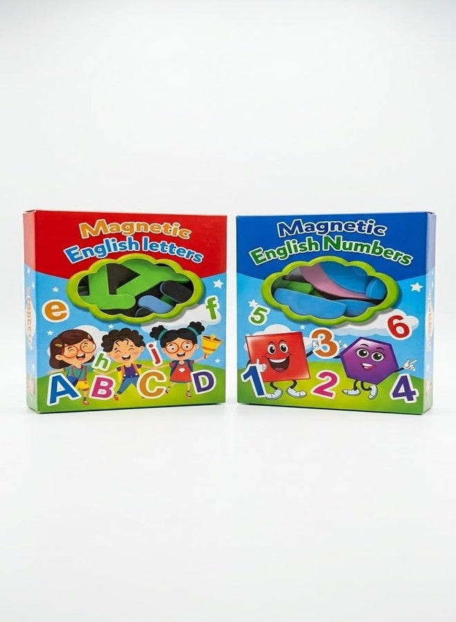 YIXT English Letters andNumbers, Shapes for Kids Learning Toy | Colorful EVA Foam Magnetic Puzzle Set for Whiteboard & Fridge(Pack of 2) - Image 1