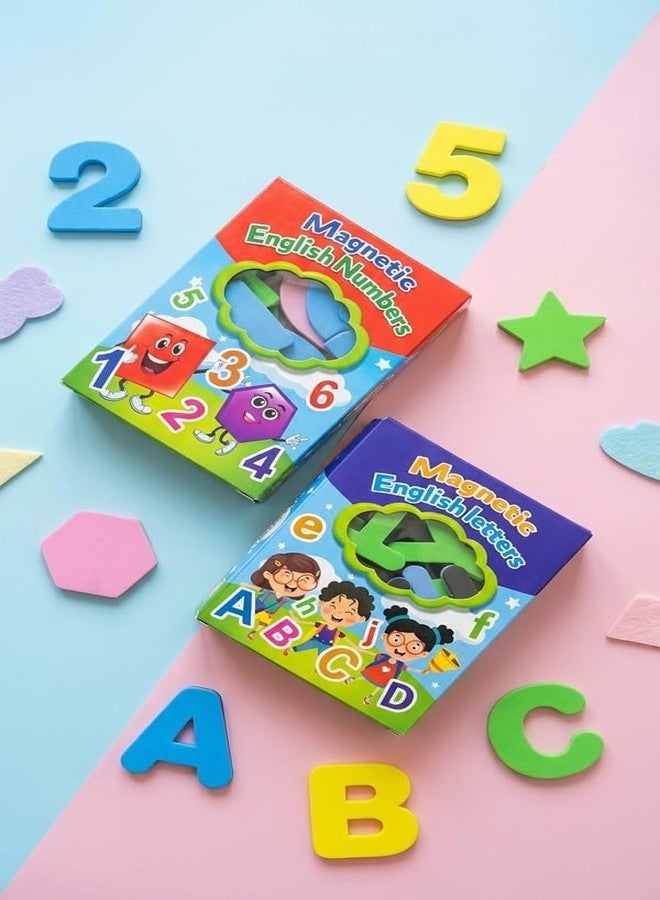 YIXT English Letters andNumbers, Shapes for Kids Learning Toy | Colorful EVA Foam Magnetic Puzzle Set for Whiteboard & Fridge(Pack of 2) - Image 4