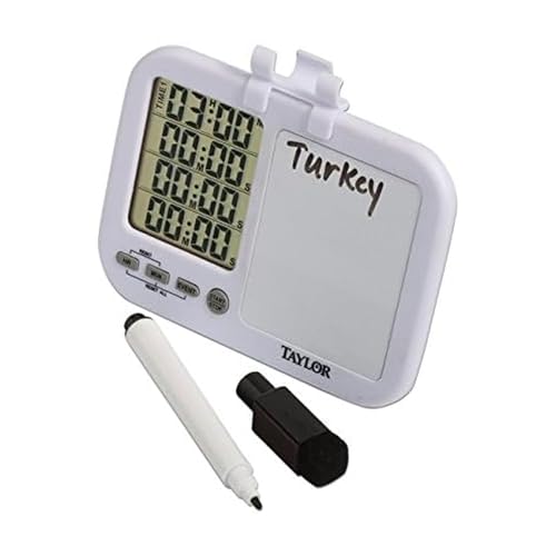 Taylor 5849 Four-Event Digital Timer with Whiteboard for School, Learning, Projects, and Kitchen Tasks, white - Image 1