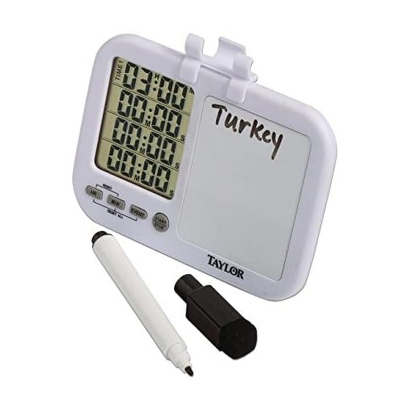 Taylor 5849 Four-Event Digital Timer with Whiteboard for School, Learning, Projects, and Kitchen Tasks, white - Image 5