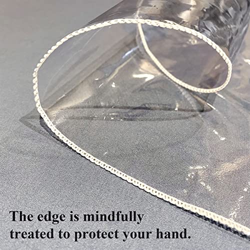FeelingWarm Clear Table Protector - Oval Clear Vinyl Tablecloth Cover Transparent Plastic Kitchen Waterproof Protector 60x 90 Inch, Oval - Image 5