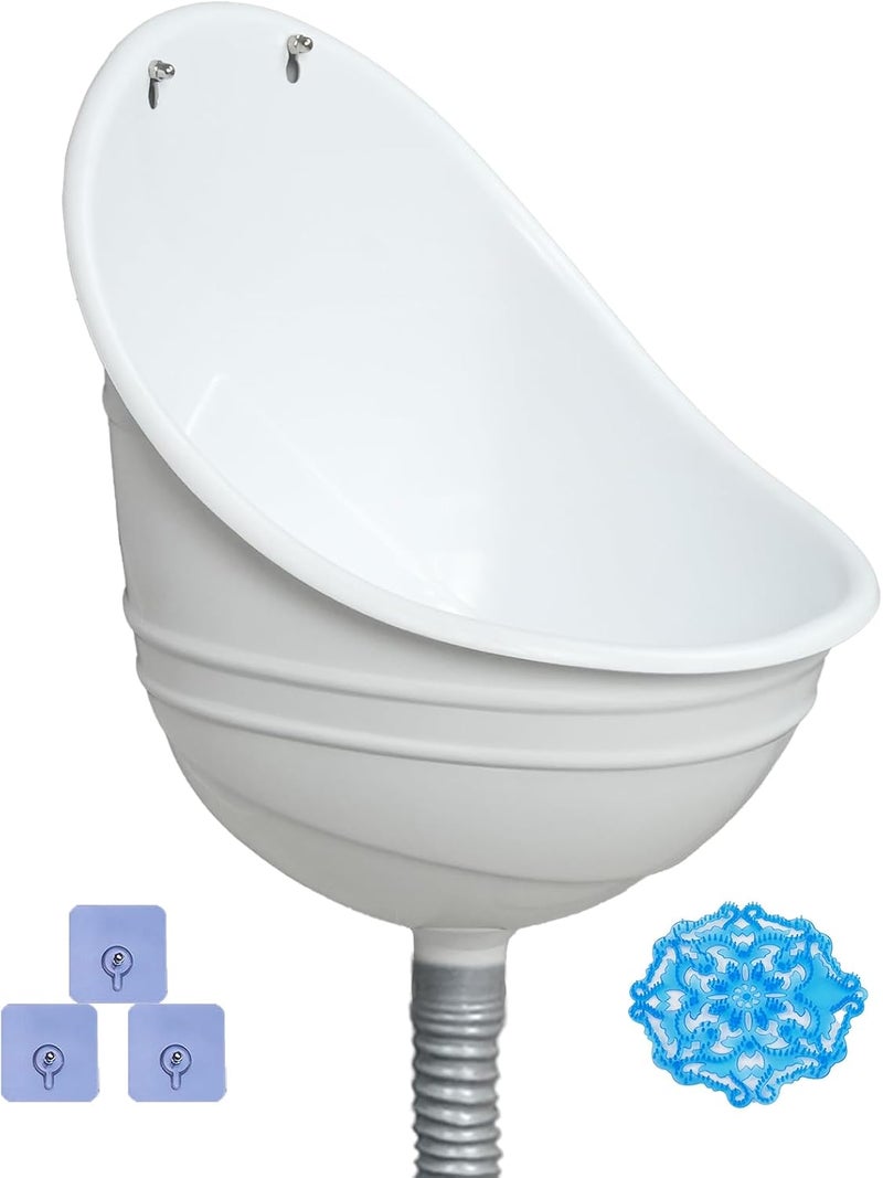 shawoo Waterless Urinal Garage Urinal for Men Plastic Urinals for Men, Urine Diverter Outdoor Urinal Wall-Mounted Urinals For Men Bathroom, No-Drill Lnstallation Self-Adhesive Mens Urinal (white) - Image 1