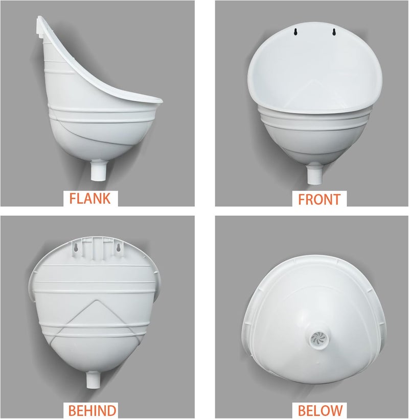 shawoo Waterless Urinal Garage Urinal for Men Plastic Urinals for Men, Urine Diverter Outdoor Urinal Wall-Mounted Urinals For Men Bathroom, No-Drill Lnstallation Self-Adhesive Mens Urinal (white) - Image 4