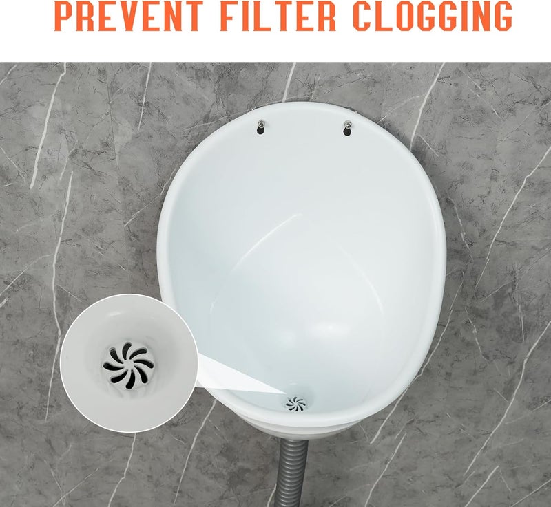 shawoo Waterless Urinal Garage Urinal for Men Plastic Urinals for Men, Urine Diverter Outdoor Urinal Wall-Mounted Urinals For Men Bathroom, No-Drill Lnstallation Self-Adhesive Mens Urinal (white) - Image 3
