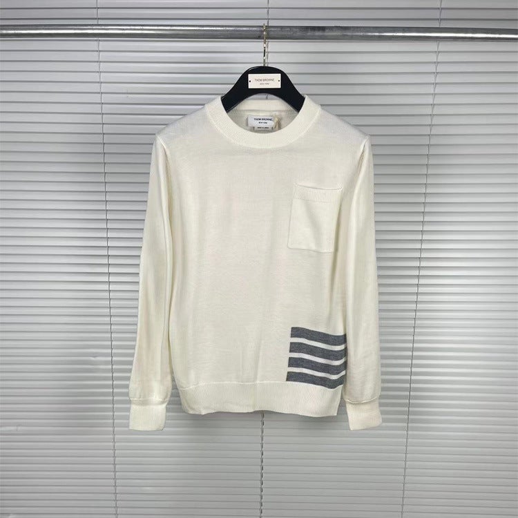 Tb Tom'S New Round Neck Four-Stripe Long-Sleeved Cardigan With Side, Casual, Fashionable And Comfortable, Same Style For Men And Women - Image 4