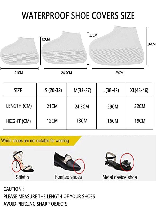 1Pair White Waterproof Shoe Covers Silicone Non Slip Rubber Rain Shoe Cover Unisex Shoe Protectors Overshoes for Outdoor, Rain, Snow, Grassland Shoes Women Men （XL） - Image 3