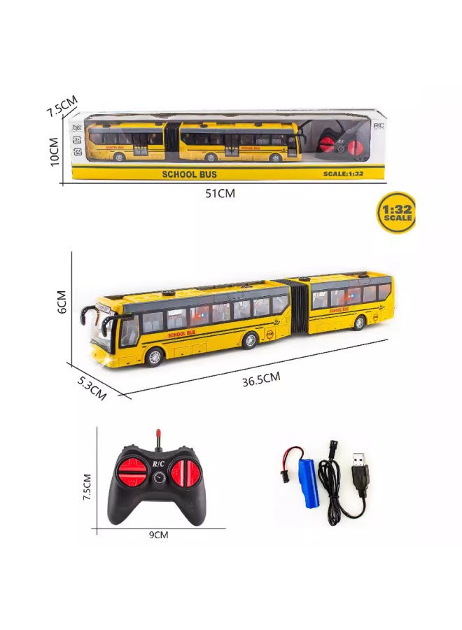 RC Children Remote Control Bus Bus Extended Sightseeing Bus Wireless Electric Model Car Boy School Bus Toy-Color:2068-2 Single-section Blue Four-way Remote Control Single-section Car Sightseeing Bus Blue-Proportion:1:48 - Image 4